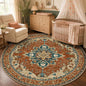RELEANY Washable Area Rug, Round 5ft, Water Repellent, Pet Friendly, Vintage by RELEANY
