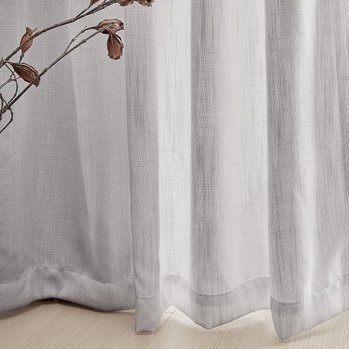 MYSKY HOME 108 Inches Long Ceiling Curtains, Light Filtering Boho Window Sheer - Image 6