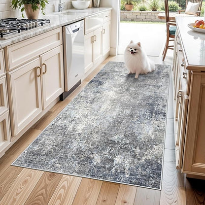 4x5 Washable Entryway Rug – Non-Slip Modern Abstract Indoor Area Rug by BYYVOORugsforYourHome