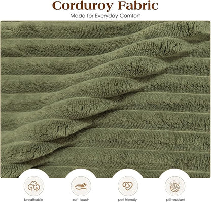 Ihanherry 59-inch Corduroy Convertible Sofa Bed - Image 4