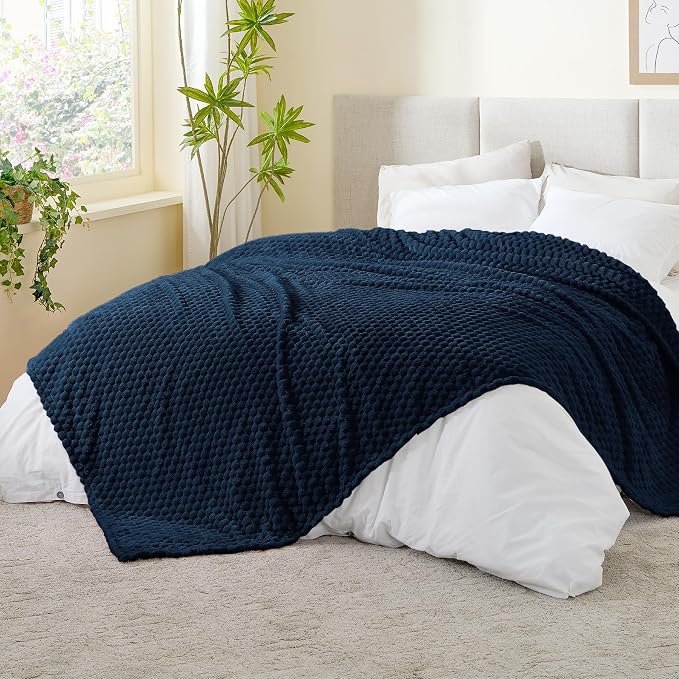 BEDELITE Navy Queen Blanket for Bed, Soft Cozy Gifts for Women, 90 * 90 | 3D by BEDELITE