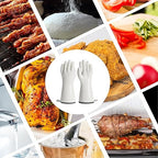 Silicone Oven Gloves - Heat Resistant, Barbecue, Reusable, Waterproof, Cotton Lined Mitts - XL