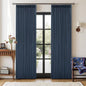 Navy Blue 84 Inch Pinch Pleated Blackout Textured Linen Curtains 2 Panels | by Twodrapes