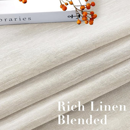 H.VERSAILTEX Natural Linen Sheer Curtains Flax Linen Blended Curtain Panels - Image 4