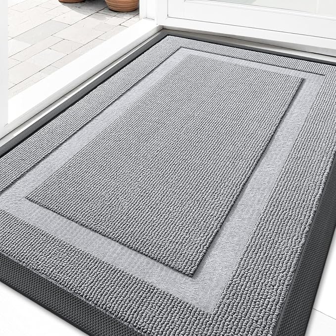 OLANLY Front Door Mat Outside 33x21, All-Season Heavy-Duty Rubber Doormat | by OLANLY