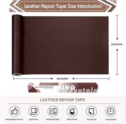KING MOUNTAIN Leather Repair Patch, 16 x 60 Inches self Adhesive Leather Repair - Image 4