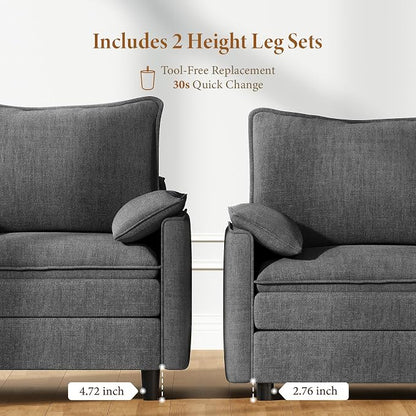 Vesgantti 74" Loveseat Sofa for Living Room, Comfy Cloud Couch Deep Seat - Image 3