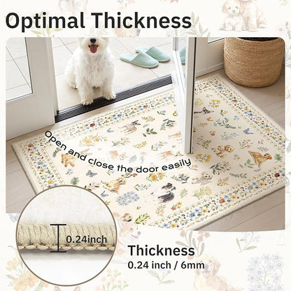 Soalmost Dog 8x10 Area Rugs for Living Room, Washable Animal Soft Rug Beige | - Image 9