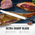 Cutluxe Extra-Long 14" Slicing Carving Knife – Brisket Knife, Razor Sharp Meat and BBQ Knіfe – High Carbon German Steel – Full Tang & Ergonomic Handle Design – Artisan Series