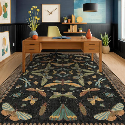 Dark 6x8 Insect Area Rug for Living Room - Image 3