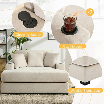 Merax Modern 55" Chaise Lounge - Image 5
