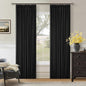 Black 80 Inch Pinch Pleated 100% Blackout Curtains by Twodrapes