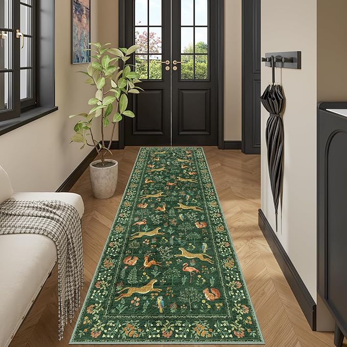 DUKINO 2x6 Runner Rug, Washable Animal Kitchen Rugs Non Slip, Low Pile - Image 6