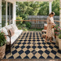 Lahome Checkered Easy Jute Outdoor Patio Rug, 8x10 Living Room Rug Washable | by Lahome