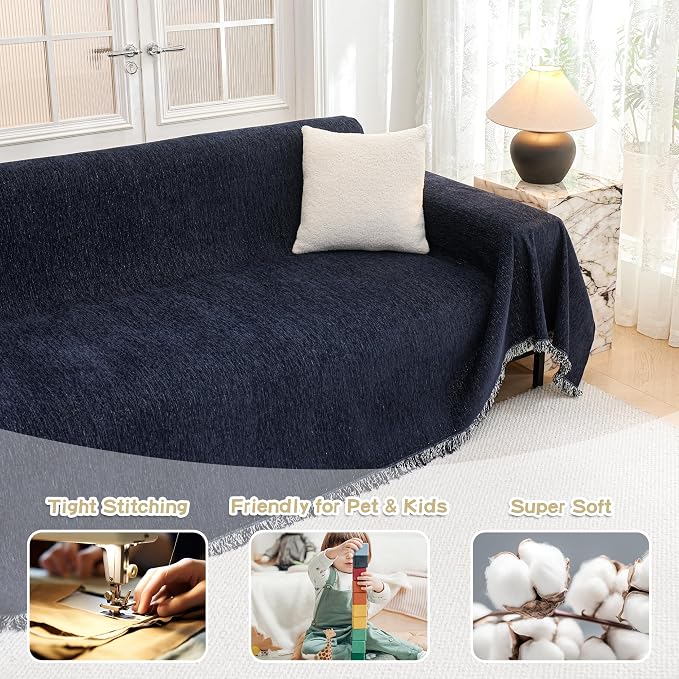 MYSKY HOME Couch Cover for Dogs Washable Couch Covers for 3 Cushion Couch Sofa - Image 2