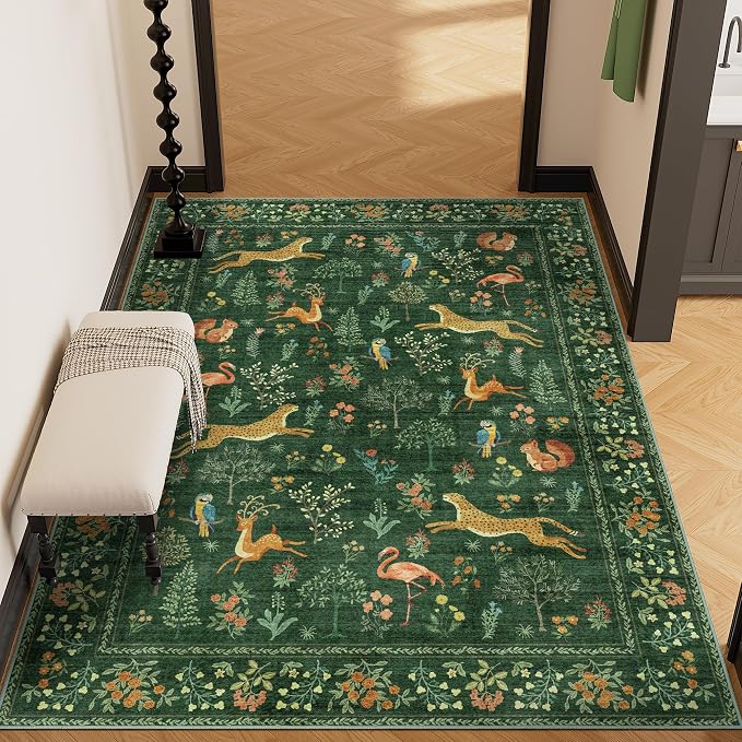 DUKINO 3x5 Rug, Washable Animal Area Rug - Image 5