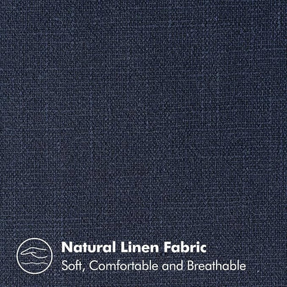 MIULEE Decorative Linen Pillow Covers 20x20 Inch Navy Blue | Boho Farmhouse​ - Image 2