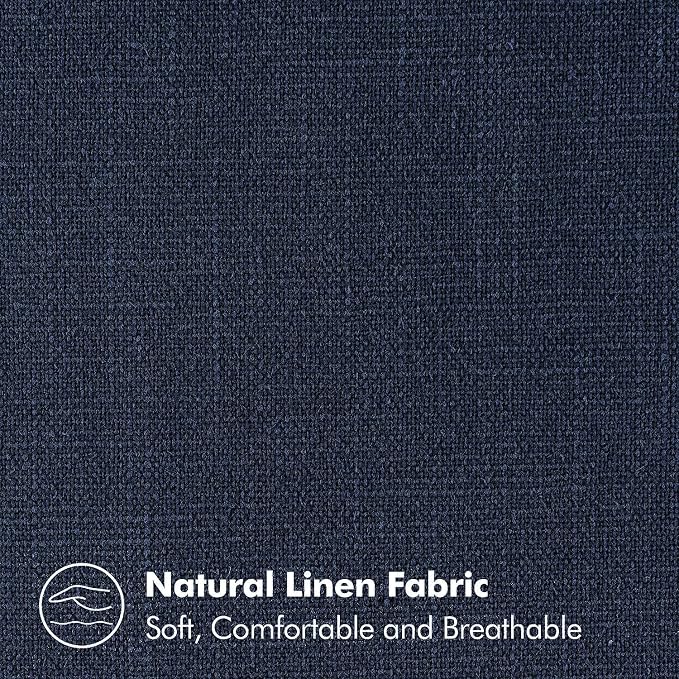 MIULEE Decorative Linen Pillow Covers 22x22 Inch Navy Blue | Boho Farmhouse​ - Image 2