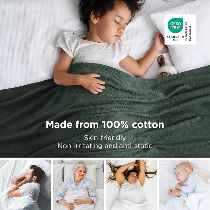 Bedsure GentleSoft 100% Cotton Blanket Queen Size - Image 2