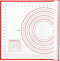 Yansumi silicone pastry non stick baking mat with measurement fondant mat with three sizes for silicone baking mat, counter mat, dough rolling mat,fondant/pie crust mat. (L,24"L x 16"W,Red)