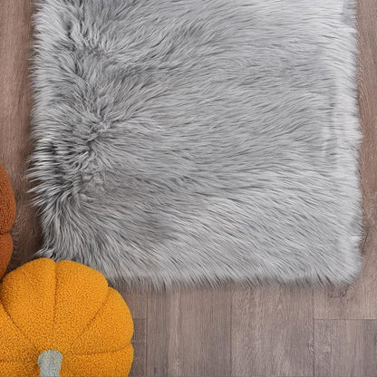 Goolela Grey Round Rug 5ft Gray Fluffy Fuzzy Furry Circle Carpet - Image 6