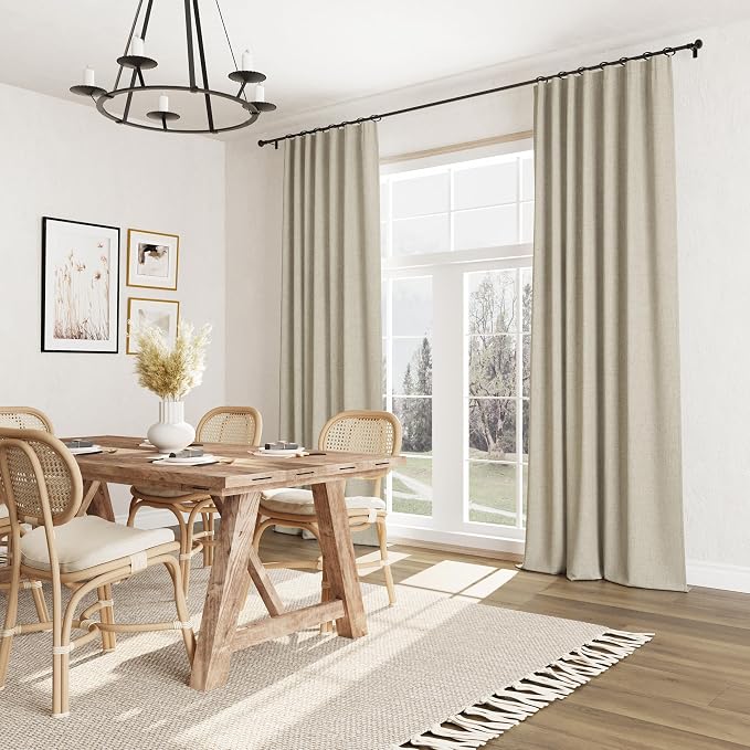 100% Blackout Linen Curtains for Bedroom 90 inches Long, Thermal Insulated Room - Image 8