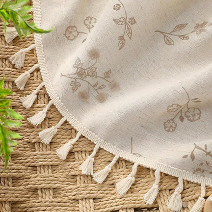 Boho Floral 100% Blackout Curtains 84 Inch 2 Panels Beige | Farmhouse Vintage - Image 5