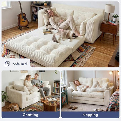 Homkdom Boneless Loveseat, Convertible Folding Sofa Bed, Pull Out Sleeper Sofa - Image 4