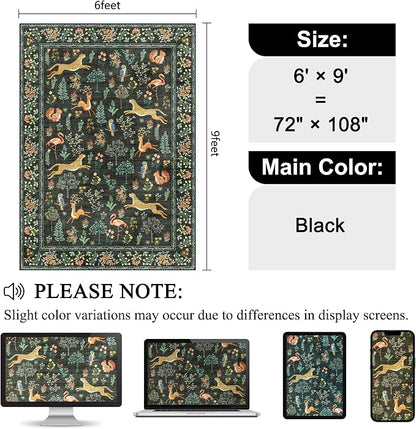 DUKINO 6x9 Area Rug, Washable Animal Living Room Rug Non Slip, Low Pile - Image 2