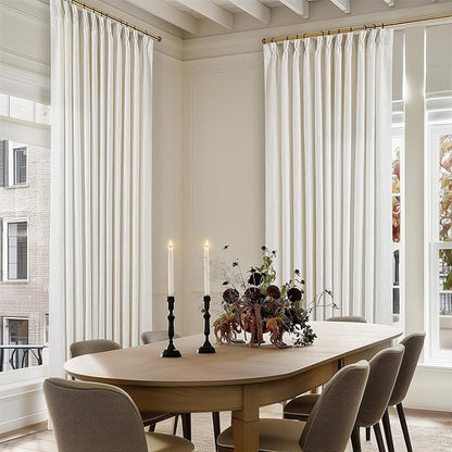 Natural Pinch Pleat Linen Curtains 120 Inches Long 70 Inch Wide | Extra Wide - Image 7