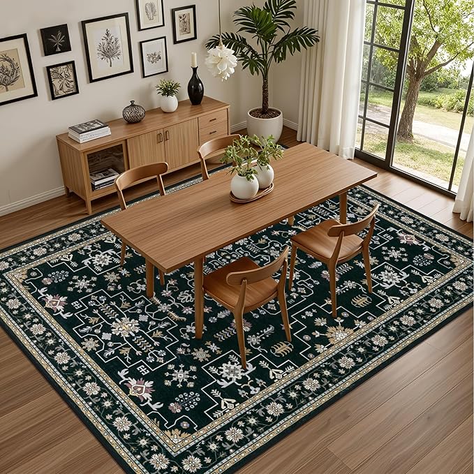 9x12 Area Rugs Living Room: Washable Vintage Rug - Image 5