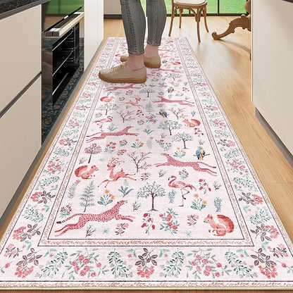 DUKINO 2x6 Runner Rug, Washable Animal Kitchen Rugs Non Slip, Low Pile by DUKINO
