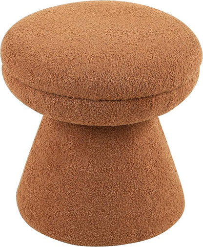 Furniture of America Rami Modern 18-inch Mushroom-Shape Upholstered Ottoman - Image 3