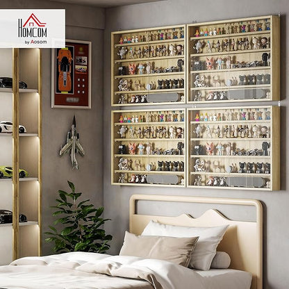 HOMCOM 5-Tier Display Cabinet, Glass Door Cabinet - Image 2