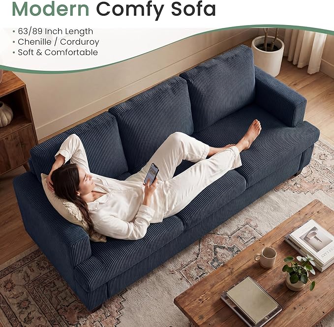 YOUDENOVA Sofa, 3 Piece Set Comfy Sofa, Loveseat & 2 3-Seater Couch - Image 6