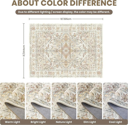 8x10 Area Rugs for Living Room, Large Washable Rug, Dining Room, Low Pile - Image 2