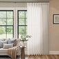 Linen Semi Sheer Pleated Curtains 84 Inches Long 100 Inch Wide Cream | Extra by DUKIYO