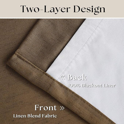 Dutch Cocoa Blackout Pinch Pleat Linen Curtains 105 Inches Long - Image 4