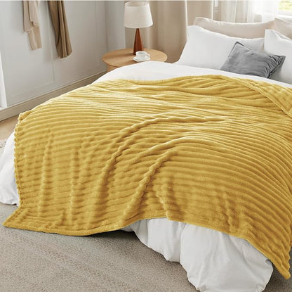 Bedsure Soft Cal Size Blanket for Bed Yellow 102"x96" | Birthday Gifts for - Image 7