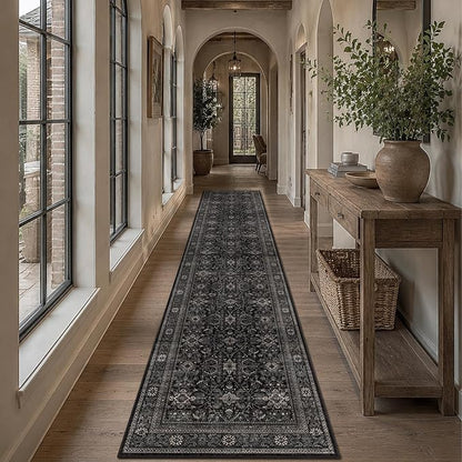 Schweek 2x10 Kitchen Runner Rug Washable Non Slip Hallway Runners Black | by Schweek