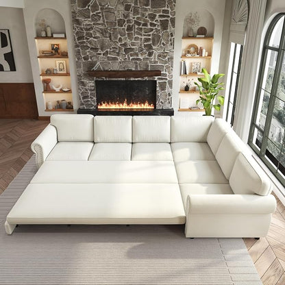 118" L-Shaped Sleeper Couch Bed - Image 8