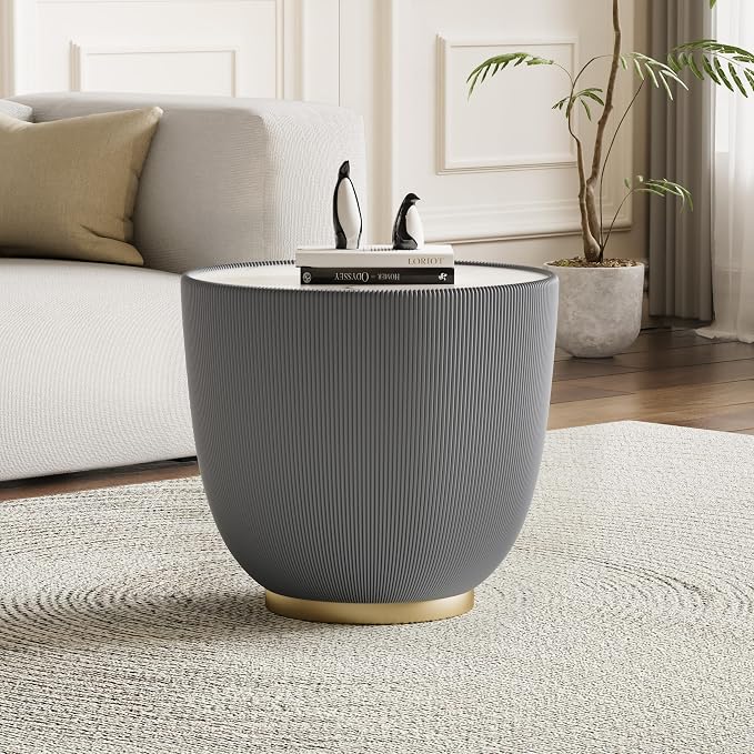 SSLine Bowl-Shape Coffee Table Set of 2 Modern Sintered Stone Top Nesting - Image 7