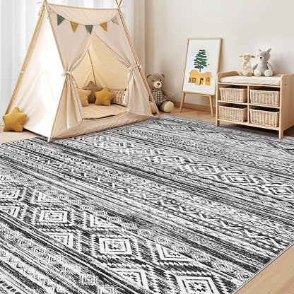 cotiled Boho 6x8 Area Rugs for Living Room: Soft Moroccan Washable Rug | Stain - Image 8