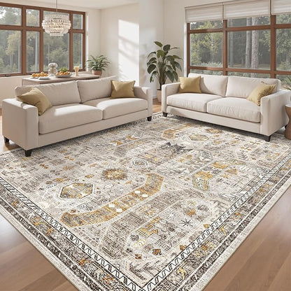 Madane 8x10 Area Rugs for Living Room, Non-Slip Washable Rug, Low-Pile Floor - Image 2