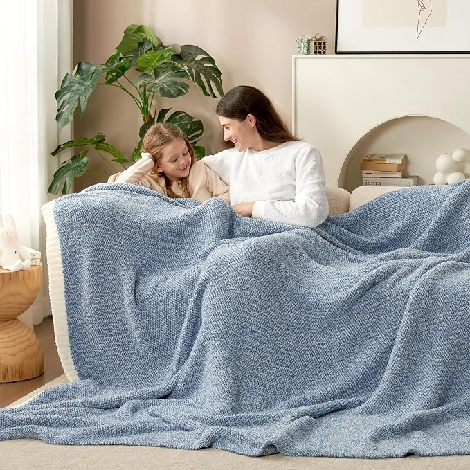 Snuggle Sac Heather Blue Throw Blanket - Image 9