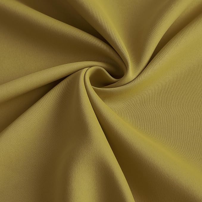 Yellow Pinch Pleated Curtains 72 Inch Length 2 Panels Set Noise Cancelling - Image 7