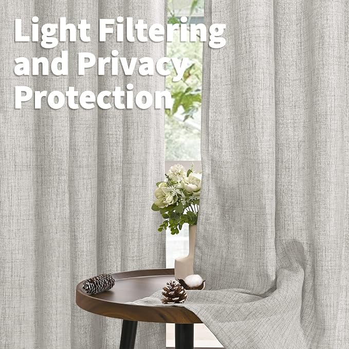 YoungsTex 72 Inches Long Light Grey Curtains - Image 3