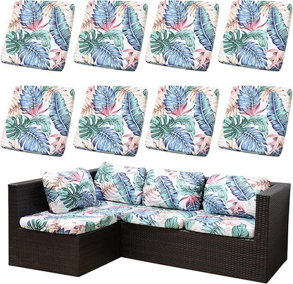 8PCS Patio Cushion Covers.Patio Furniture Couch SeatSlipcovers | Washable by SUKAIKEQA