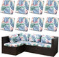 8PCS Patio Cushion Covers.Patio Furniture Couch SeatSlipcovers | Washable by SUKAIKEQA