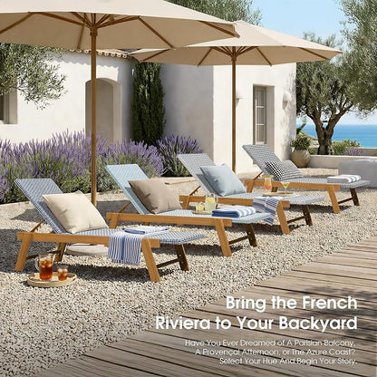 PURPLE LEAF Extra Large Patio Chaise Lounge 2 Pieces French Outdoor Wicker - Image 9